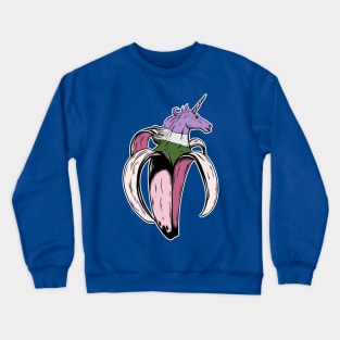 Genderqueer Unicorn Banana LGBT Pride Flag Crewneck Sweatshirt